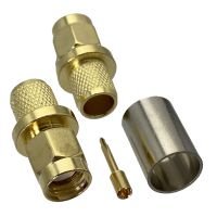 1pce Connector SMA male plug crimp RG5 RG6 5D-FB LMR300 cable straight RF Coaxial Wire Terminals