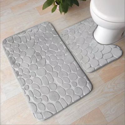 【CC】☋  Set of 3 Soft Non 2PCS Rug Absorbent Shower Carpets Toilet Lid Cover Floor
