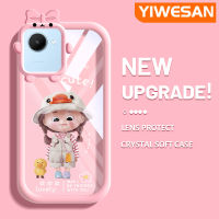 YIWESAN เคสสำหรับ Realme C30 C30s Narzo 50i Prime Case การ์ตูนน่ารักหมวกเด็กผู้หญิงกันกระแทกหลากสีใหม่เคสโทรศัพท์โปร่งใสซิลิโคนนิ่มเคสป้องกันเลนส์กล้องถ่ายรูปปิศาจน้อยสุดสร้างสรรค์