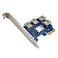 Pci-e 1ถึง4pci-e อะแดปเตอร์ช่องเสียบการ์ด Riser Card Pci-e ไปยังช่อง Pci-e 1ถึง4 Usb3.0การ์ดจอพร้อมไฟ Led