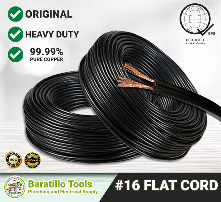 ORIGINAL Flat Cord 16 & 18 Black & White Lazada PH