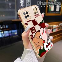 เคส Chenyyka สำหรับ OPPO A72 5G A73 5G A53 5G เคสการ์ตูนกระต่ายนำโชคสุดหรูเคสโทรศัพท์กันกระแทกลวดลายขอบเคสซิลิโคนแฟชั่นเคสคลุมทั้งหมดป้องกันเลนส์กล้อง