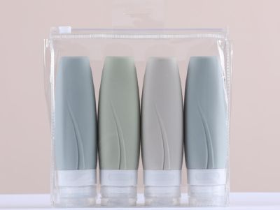 3/4PCS 60/90ML Storage Bottle Cosmetic Gel Lotion Shower Portable Travel Silicone Refillable