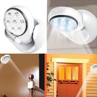 6V 7 LED Cordless Motion Activated Sensor Lampu Lampu 360 Derajat Rotasi Lampu Dinding Putih Teras Lampu Outdoor Indoor pencahayaan