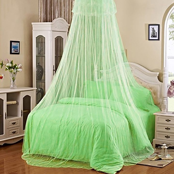 ผ้าม่านลูกไม้มุ้งเตียงสี่เสาเตียงกันแมลงหรูหราโดมกลมเครื่องนอนตาข่ายกันยุงth