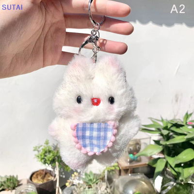 💖【Lowest price】SUTAI ตุ๊กตากระต่ายผ้ากำมะหยี่รูปการ์ตูนตุ๊กตาของเล่นน่ารักๆแบบทำมือพวงกุญแจกระเป๋าจี้น่ารักสำหรับตกแต่งห้องของขวัญสำหรับเด็กผู้หญิง