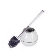 Cleanhome Wall Hanging TPR Toilet Brush with a Tweezer and Holder Set Silicone Bristles for Floor Bathroom Cleaning