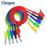 Cleqee P1037ตะกั่วทดสอบมัลติมิเตอร์ปลั๊กตัวหนีบปากจระเข้4มม. 5ชิ้นสายคีมปากจระเข้1ม. สาย1000V/15a