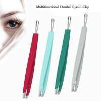 2 In 1 Eyebrow Acne Clip Eyebrow Tweezer Stainless Steel Slant Tip Eyes Tweezer Clip For Face Hair Removal Make Up Tools