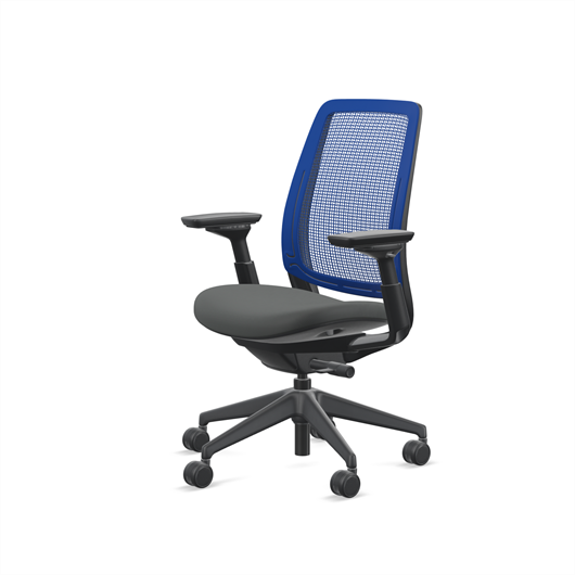 Modernform  เก้าอี้ทำงาน รุ่น Series 2 พนักพิงกลาง สี Royal Blue โครงดำ เบาะผ้าสีดำ สี Royal Blue
