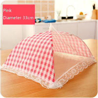 33CM Kitchen Folded Food Cover Umbrella Half Clear Mesh Hygiene Grid Food Dish Cover Kitchenware covering Cap Dirt dust prevent