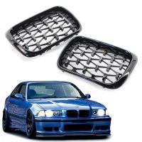 กระจังหน้ารถ2ชิ้น E36กระจังหน้าสำหรับ BMW ไต3ชุด1997 1998 1999เพชรสไตล์ดาวตกอะไหล่ทดแทนอัตโนมัติ