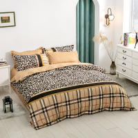 Luxury Leopard Lattice Print Home Bedding Sets Duvet Cover bed linen Pillowcase Flat Sheet King Queen Full Twin 4pcs