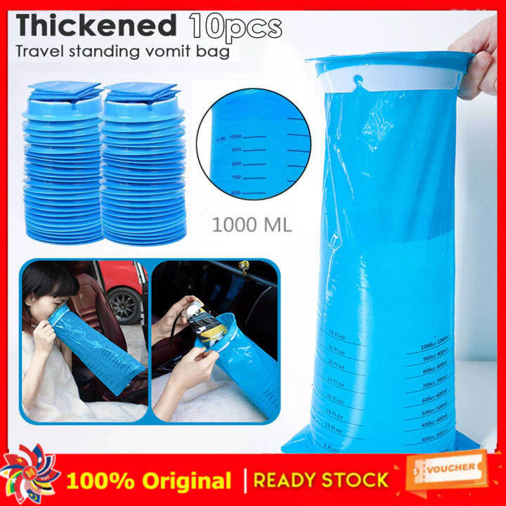 【Ready Stock】10 Pack Emesis Bag Disposable Vomit Bags Aircraft & Car