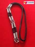 สร้อยคอ เชือกร่มห้อยพระ 5 ห่วง สแตนเลสแท้ ยาว 28 นิ้ว / หนา 4.0 mm /  Rope necklace, hanging Buddha amulet, 5 rings, genuine stainless steel, length 28 inches