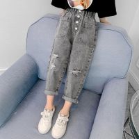 Spring and Summer Kids Jeans for Girls Boys Jeans for Girls Casual Loose Cartoon Embroidered Thin Jeans Children Jeans