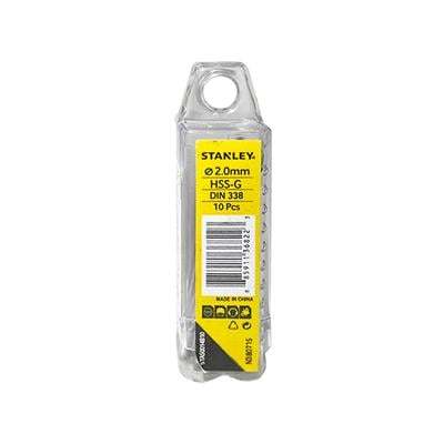 "Buy now"ดอกสว่านเจาะเหล็ก STANLEY รุ่น STA50014B10-HSS ขนาด 2 มม. (แพ็ค 10 ชิ้น) สีดำ - เหลือง*แท้100%*