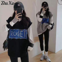 สเวตเตอร์แบบสวมหัวของผู้หญิง Zhu Xia ต้นเสื้อแขนกุดผ้าถักแฟชั่นแบบใหม่ในฤดูใบไม้ร่วง