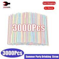 100-3000PCS Colorful Disposable Drinking Straw Milk Tea Bar Party Wedding Kitchen Home Accessory Large Beverage Straw Wholesale