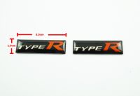 2ชิ้นแผ่นป้ายตัวอักษรเลซิ่น HONDA TYPE R ดำ/แดง ขนาด 3.5.X1.0 cm ติดตั้งด้วยเทปกาวสองหน้าด้านหลัง