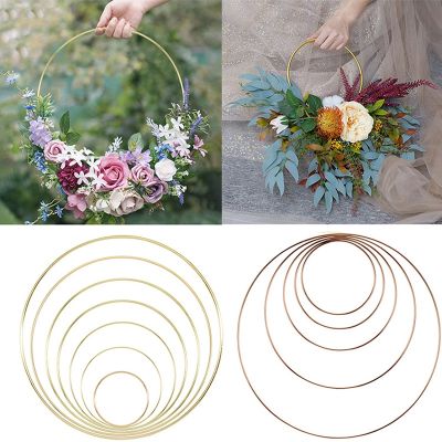 【YF】 10-30cm Metal Hoop Wreath Frame Wire Garland Holder Rings Macrame Floral Wedding Decoration Catcher