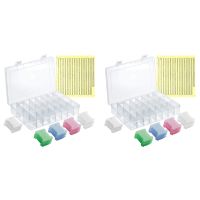 304Pcs Cross Stitch Accessories Including Embroidery Thread Bobbins Cross Stitch Organizer Box and Floss Number Sticker