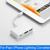 OTG Lightning Adapter Converter to HDMI Card Reader 3.5mm Charging USB For Apple 10.2 9.7 Air3 10.5 mini 4 5 Cable Splitter