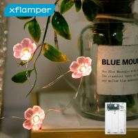 ZZOOI 10/20/30 LED Flower String Lights Battery Powered for Girl Bedroom Valentines Day Decoration  Sakura Cherry Blossom Fairy Light