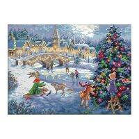 Cross Stitch Kits Stamped of Embroidery Starter Kits for Beginners DIY 11CT - A Christmas Celebration 26X20.1(Inch)