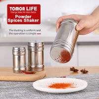 Tomor Life สแตนเลสหมุนได้ปรุงรสสามารถเครื่องปรุงรสน้ำตาลพริกไทยขวดเครื่องเทศผงชีส