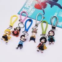 1pcs Random Key Ring Anime Demon Slayer Keychain Cartoon Figure Nezuko Tanjirou Action Figures Bag Pendant Accessoriare Gift