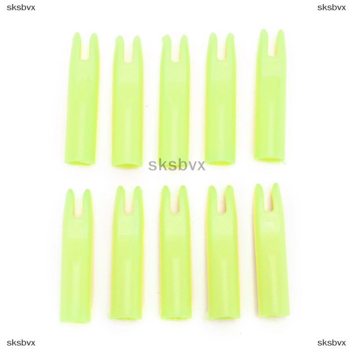 sksbvx-10pcs-ธนูลูกศร-nocks-สำหรับเพลาไฟเบอร์กลาส-od-6mm-สีขาวสีเขียวสีฟ้าสีเหลือง