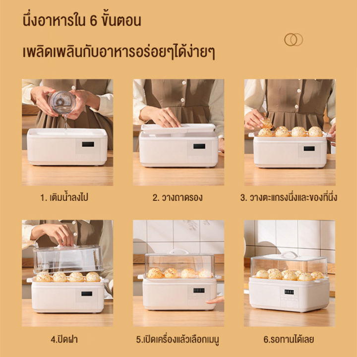 liven-เครื่องนึ่งไฟฟ้า-หม้อนึ่งไฟฟ้า-steamer-cooker-หม้อนึ่งอาหารไฟฟ้า-หม้อนึ่งอเนกประสงค์-21ลิตร-3-ชั้น-หม้อนึ่งข้าวโพด