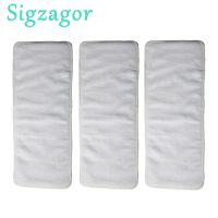 [Sigzagor] 3 Adult Diaper Inserts Incontinence Disable Washable Reusable Cloth Diaper Nappy Liner Big Microfiber 4 Layer 20x49cm Cloth Diapers