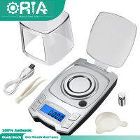 ORIA Digital Miligram ตราชั่งความแม่นยำสูง0.001G USB ชาร์จเครื่องชั่งขนาดเล็กกระเป๋าตาชั่งอัญมณีกับแหนบสอบเทียบ &amp; กะทะชั่งน้ำหนัก &amp; 9หน่วย &amp; Tare &amp; ชิ้น &amp; มาตราส่วน LCD สำหรับแล็บ/เพชร/ยาฯลฯ