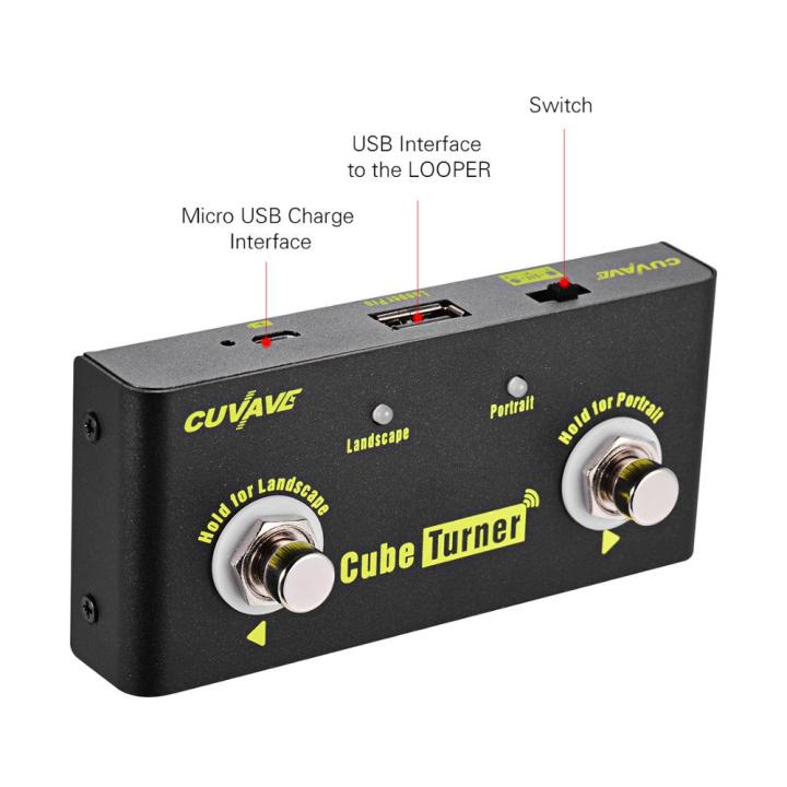 cuvave-cube-turner-wireless-page-turner-pedal-built-in-battery-supports-looper-connection-compatible-with-ipad-iphone-android