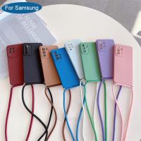 Crossbody Lanyard Silicone Case For Samsung Galaxy A12 A51 A71 A22 4G 5G A03S M53 M52 M23 M33 A31 A21S A04 Cord Cover A 12 51 71 Phone Cases