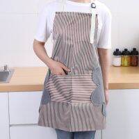 Apron Household Waterproof Fashion Thick Wipable Hand Cooking Kitchen Strap Anti Oil Overalls Aprons