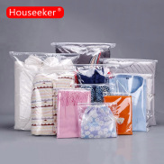 Houseeker Zipper Túi Nhựa Đựng Quần Áo Túi Trong Suốt Túi Dây Kéo Túi Lưu
