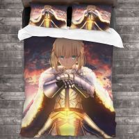 【In Stock】 Fate Saber Bedding set quilt cover set 3 piece quilt cover with 2 pillowcases Childrens Bed Linen and Duvet Cover