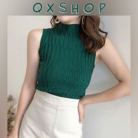 QXshop  สินค้าเข้าใหม่ ? เสื้อยืดแฟชั่น เสื้อยืดคอเต่าแขนกุด ดีเทลสุดเก๋ ผ้านิ่มใส่สบาย ใส่คู่กับอะไรก็สวยปังมากแม่?