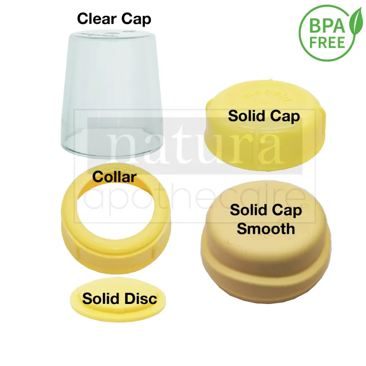 4 Pack - Medela Bottle Nipple Collars Rings New! For Slow or Medium Flow  Wide Base (4 Collars) 