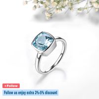 Natural Sky Blue Topaz Sterling Silver Rings 2.7 Carats Genuine Topaz Simple Classic Style Usual Occasions S925 Top Quality