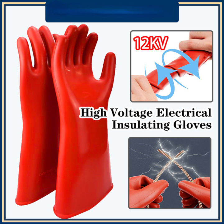 Electrician Safety Work Gloves Rubber Insulated Gloves 12KV Security  Protection