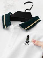 Spring and autumn embroidered high-end polo shirts mens long-sleeved T-shirts trendy brand led youth loose tops large size solid color trendy 【SSY】