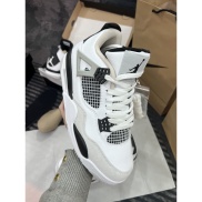 TIEM GIAY 1909 SNKEAKER Giày Air Jordan 4 Military Black White  JD4 Trắng