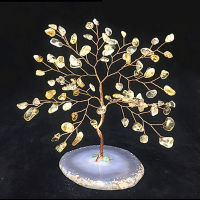 Natural Crystal Money Tree Gemstone Bonsai Good Luck Wealth Tree Home Decor