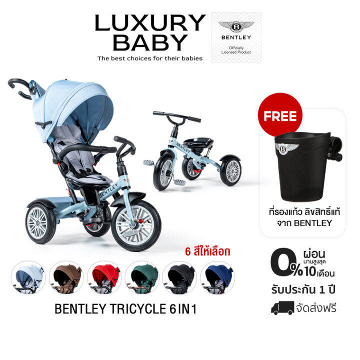 Bentley Trike 6-IN-1 Jetstream – Triciclo Evolutivo Con Capota, Cinturón De 5 Puntos Y Asiento Giratorio, Para Niños De 12 Meses A 25 Kg