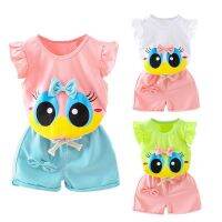 2pcs Newborn Infant Toddler Kids 0-4 year Old Girl Summer Suit Vest Wear Summer