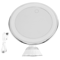 Makeup Mirror 10X Magnify with Lights and Suction Cups&amp;Easy Install 360 Swivel Dual-Use Rechargeable/Battery